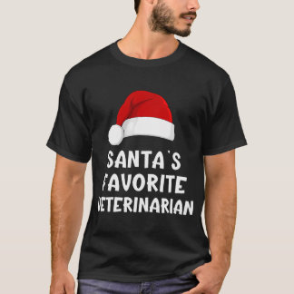 Christmas Santa'S Favorite Veterinarian Funny T-Shirt