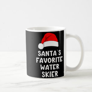 Christmas Santa's Favorite Water Skier Skiing Ski Coffee Mug