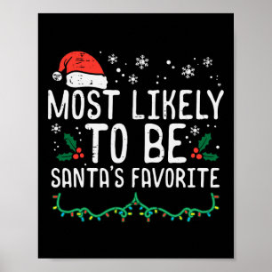 Christmas Santas Favorite Xmas Family Match Kids M Poster