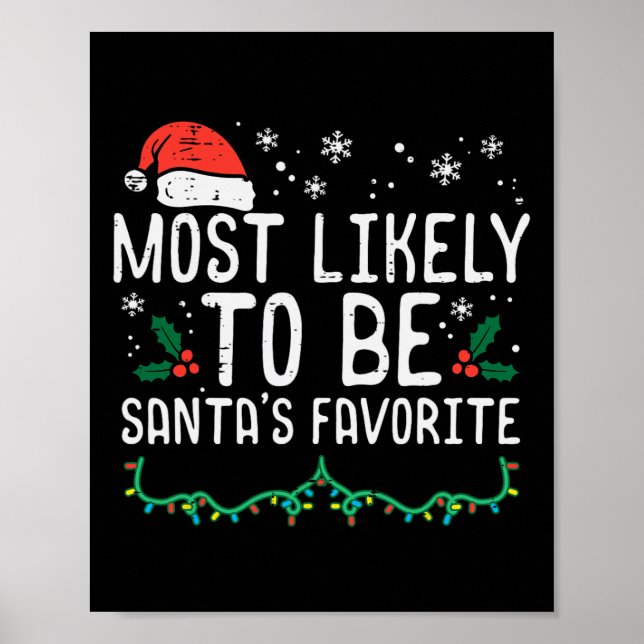 Christmas Santas Favorite Xmas Family Match Kids M Poster (Front)