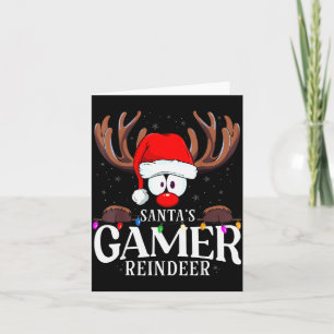 Christmas Santa's Gamer Reindeer Matching X-mas Card