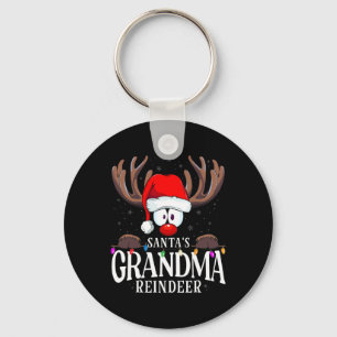 Christmas Santa's Grandma Reindeer Matching X-mas Keychain