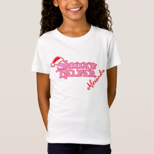 Christmas santas helper girl Personalized T_Shirt
