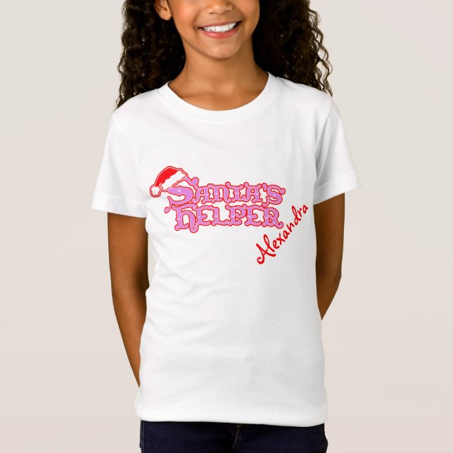 Christmas santa's helper girl Personalized T-Shirt (Front)