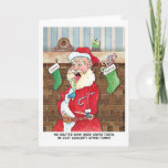 Christmas: Santas Internal Struggles Holiday Card at Zazzle