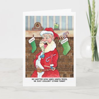 Christmas: Santas Internal Struggles Holiday Card by HappyDapper at Zazzle