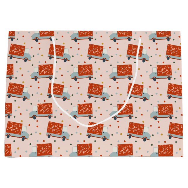 Christmas Santa's Mail Truck Illustration Gift Bag (Front)