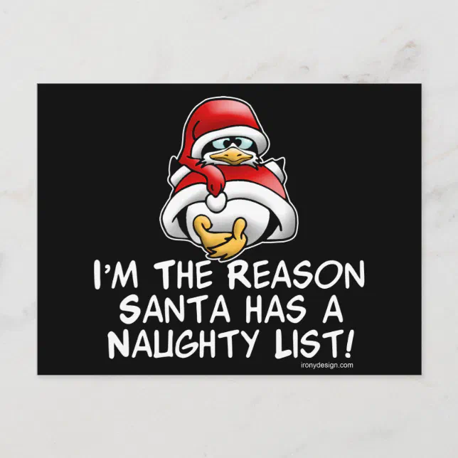 Christmas Santas Naughty List Holiday Postcard Zazzle