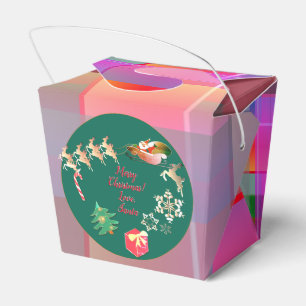 Christmas Santa's Reindeer Plaid Favor Box