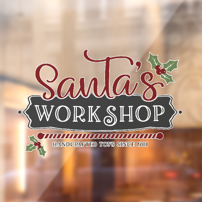 Christmas Santa's work shop word art Window Cling (Sheet 2)