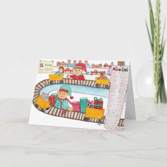 Christmas - Santa's Workshop Holiday Card (Front)