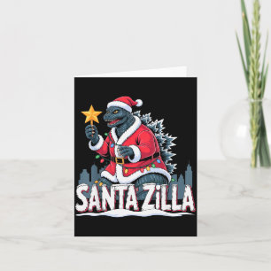 Christmas Santazilla Japanese Monster Dinosaur Boy Card