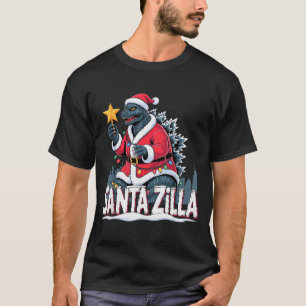 Christmas Santazilla Japanese Monster Dinosaur Boy T-Shirt