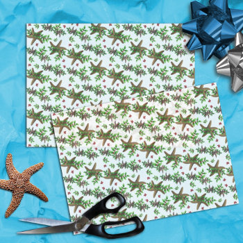 Christmas Sarfish Holly N Berries Tissue Paper by holiday_store at Zazzle