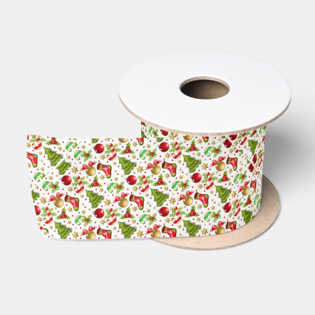 Christmas Satin Ribbon (Spool)