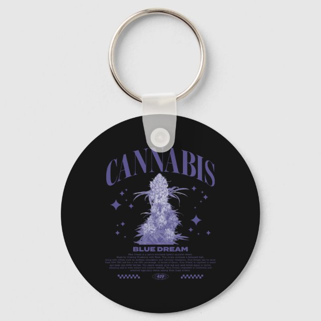Christmas Sativa Hybrid Strain Blue Dream  Keychain (Front)