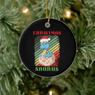 CHRISTMAS SAURS CERAMIC ORNAMENT
