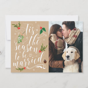 Christmas Save the Date card invitation wedding