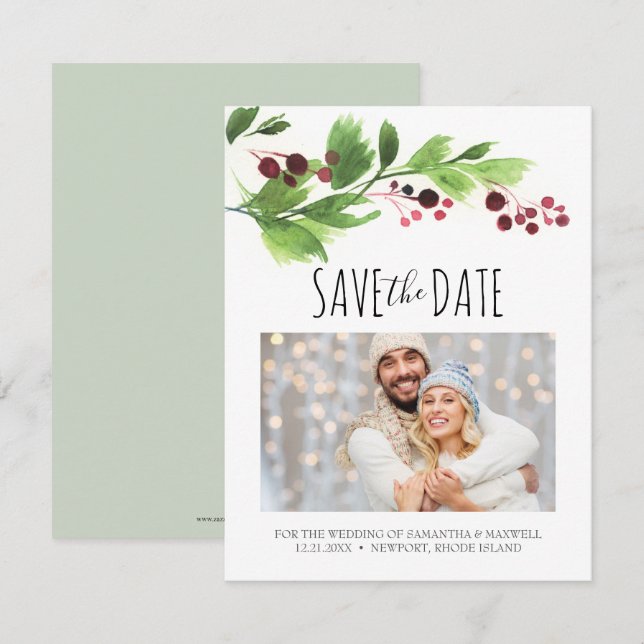 Christmas Save The Date Invitation (Front/Back)