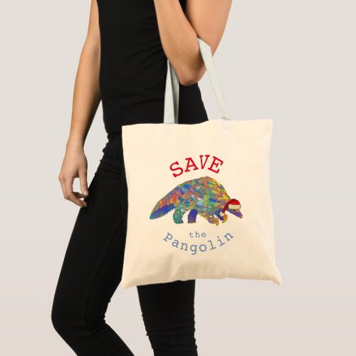 Christmas Save the pangolins slogan  Tote Bag