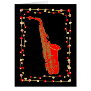 Christmas Saxophone Card