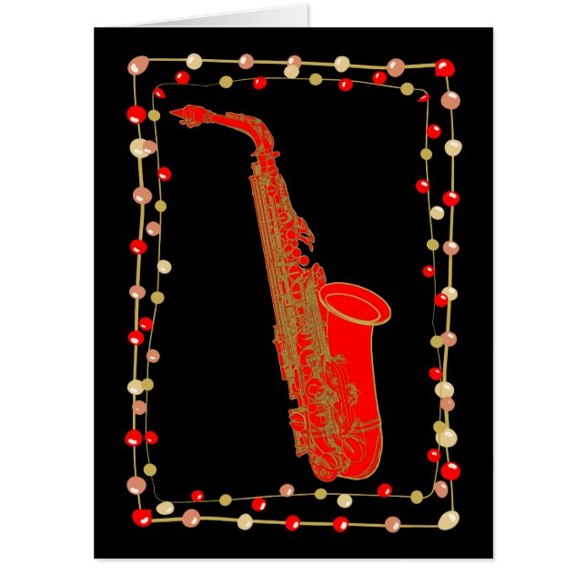 Christmas Saxophone Card (Front)
