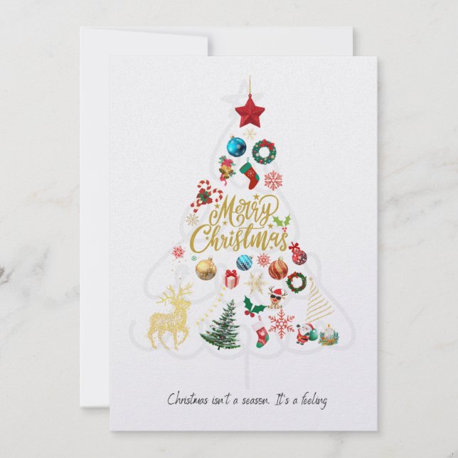Christmas saying card, stationery card (Front)