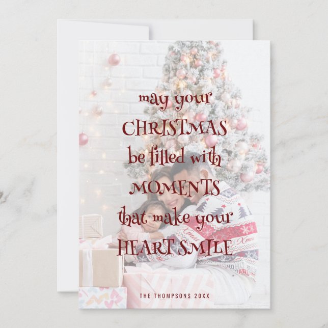 Christmas Saying Photo Overlay Artsy Text Holiday Card (Front)