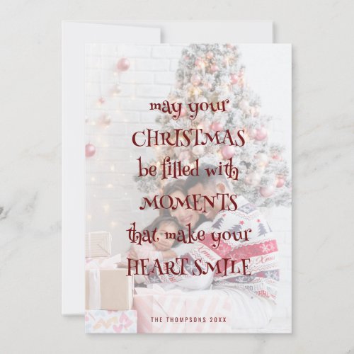 Christmas Saying Photo Overlay Artsy Text Holiday Card