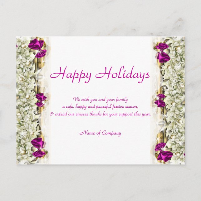 Christmas sayings and Xmas Corporate thanks Postcard (Front)