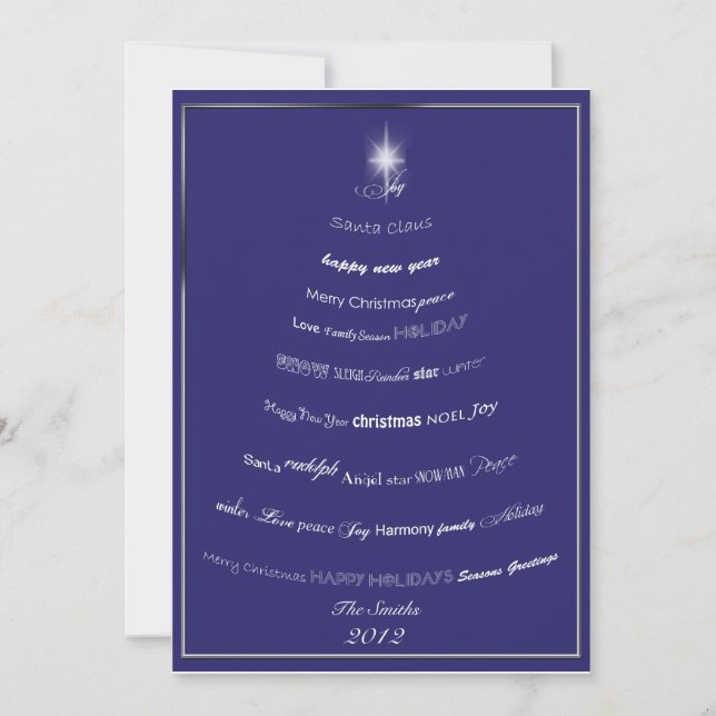 Christmas Sayings Tree Greeting Card (Front)