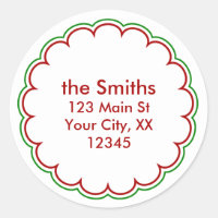 Christmas Scallop Address Stickers