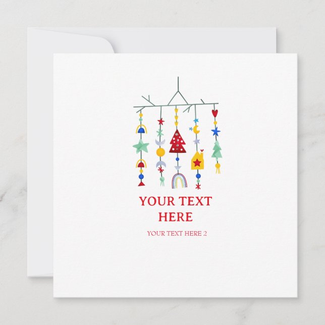 Christmas Scandi Minimalist Simple Holiday  Card (Front)