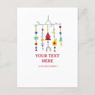 Christmas Scandi Minimalist Simple Holiday  Postcard