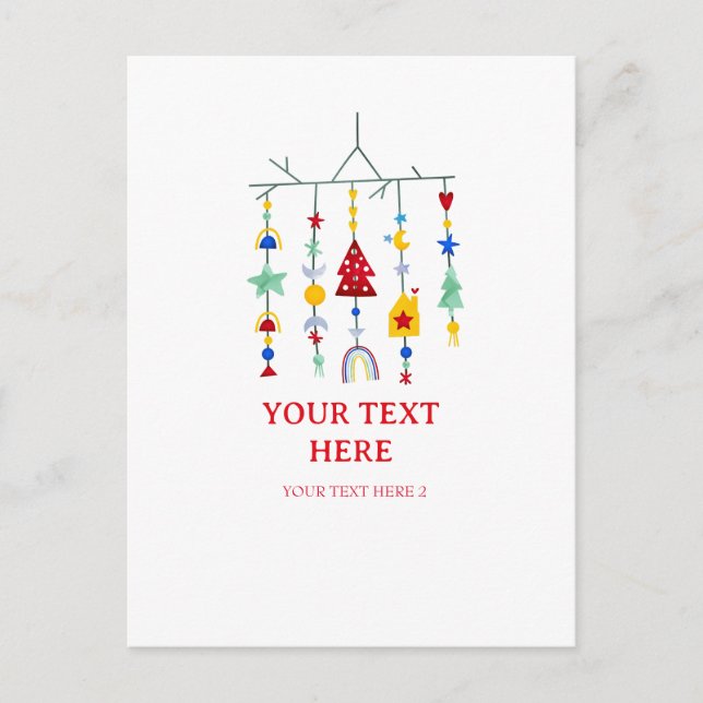 Christmas Scandi Minimalist Simple Holiday  Postcard (Front)