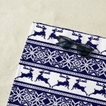 Christmas, Scandinavian Folk Blue and White Beach Towel<br><div class="desc">A nordic winter print in midnight blue on a white background.</div>