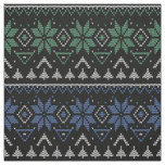 Christmas , Scandinavian, knitted pattern,  black Fabric