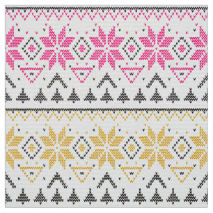 Christmas, Scandinavian, knitted pattern Fabric