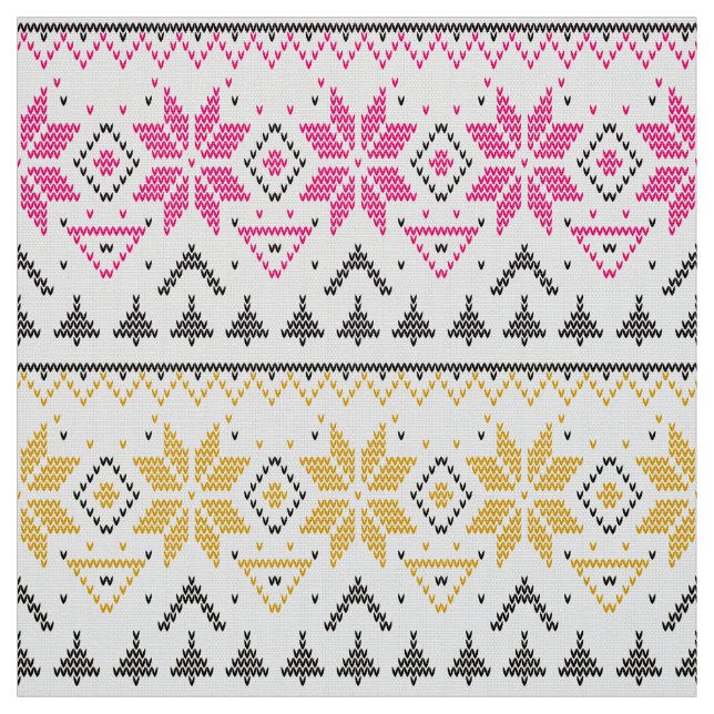 Christmas, Scandinavian, knitted pattern Fabric (Swatch)