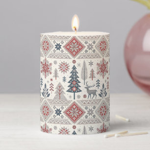 Christmas Scandinavian Minimalist  Pillar Candle