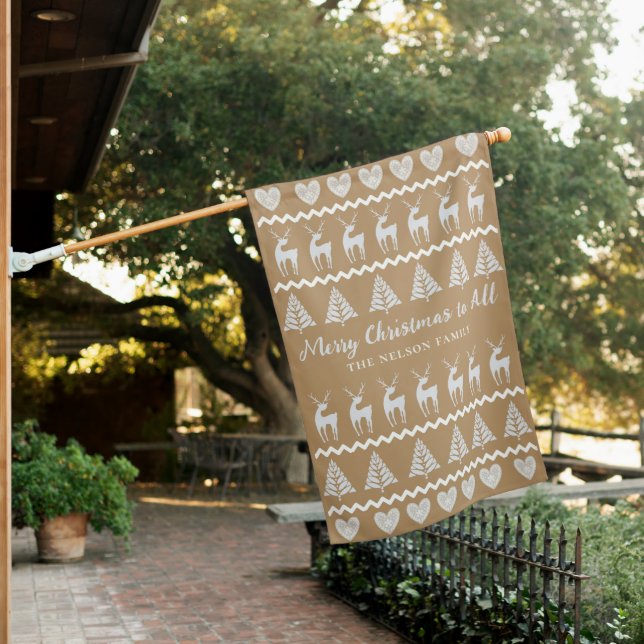 Christmas Scandinavian Outdoor House Flag (In SItu)