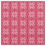 Christmas, Scandinavian, red, white, snowflakes Fabric