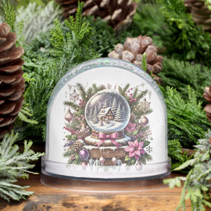 Christmas scene add message date year name  Snow Globe