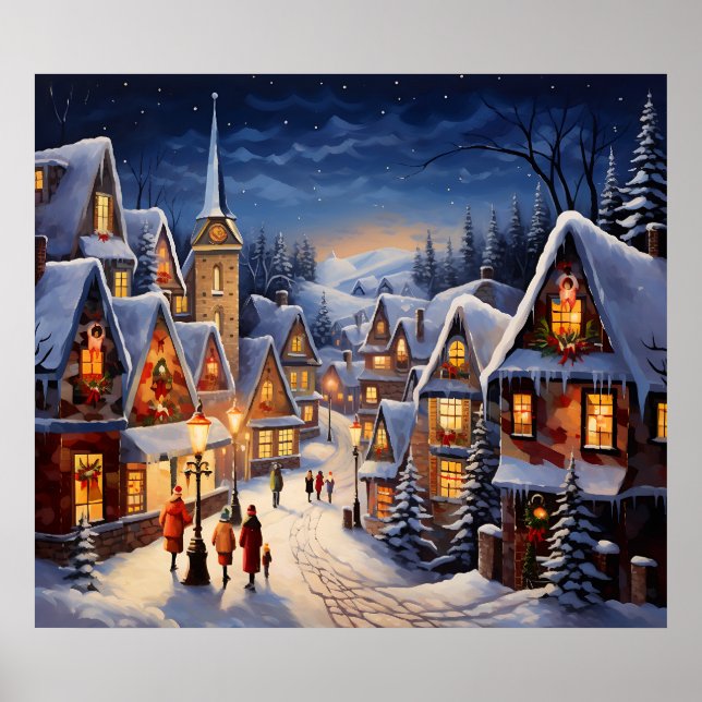 Christmas Scene Art Poster (Front)