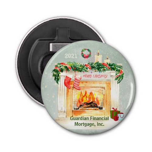 Christmas Scene Business Gift Snow Globe Effect Bottle Opener