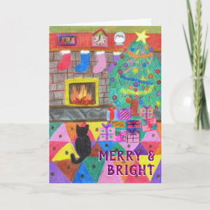Christmas Scene Drawing Holiday Card
