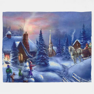 CHRISTMAS SCENE FLEECE BLANKET
