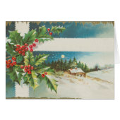 Christmas Scene Holly Snow Winter (Front Horizontal)