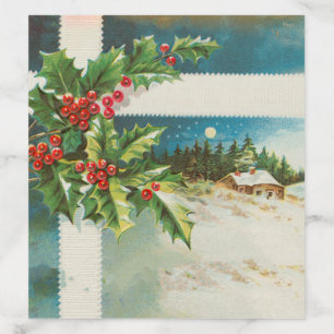 Christmas Scene Holly Snow Winter Envelope Liner