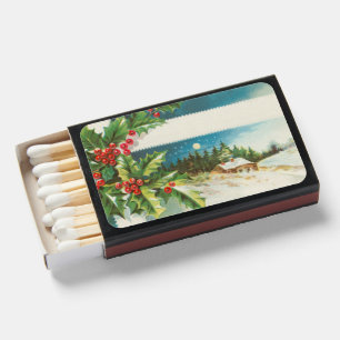 Christmas Scene Holly Snow Winter Matchboxes